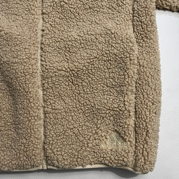 NWT - Adidas Adult Sherpa/Teddy Fleece Zip Jacket - Men M/Women L - Picture 7 of 11